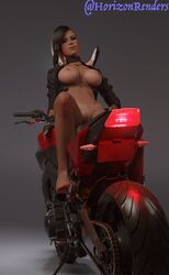 1girls 3d big_breasts female_only holorenders looking_at_viewer motorcycle piercing pinup practically_nude shaved_pussy sitting_on_motorcycle tagme_(character) tattoo