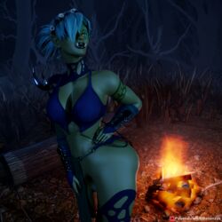 3d big_ass big_penis fanart futa_only futanari gbananaya grey_hair large_penis night orc orc_futanari solo tales_of_androgyny tusks urka_(tales_of_androgyny)