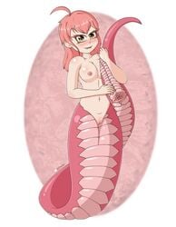 1girls cypherden fangs female female_focus female_only hands_on_tail lamia monster_girl nude orez_art orezart pink_hair pink_tail pussy snake_girl youtube youtuber