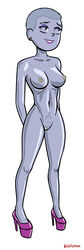 1girls bob_fortuna boobs breasts cartoon_network clitoris female female_only grey_skin hbo_max heels infinity_train lake_(infinity_train) makeup metal metal_body metal_breasts metal_clitoris metal_skin metal_vagina metallic_body metallic_skin naked naked_female nude nude_female pussy shaved_head solo solo_female vagina vulva white_background