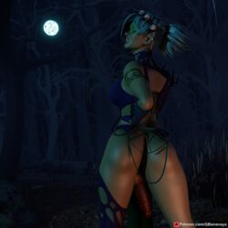 3d big_ass big_penis fanart futa_only futanari gbananaya grey_hair large_penis night orc orc_futanari solo tales_of_androgyny tusks urka_(tales_of_androgyny)