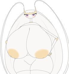 anthro areolae big_breasts borscht breasts functionally_nude heart hyper_nipples nintendo nipples pheromosa pokémon_(species) pokemon pokemon_(species) tagme ultra_beast yellow_nipples