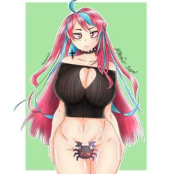 1girls big_breasts blue_hair braian_rojo breasts emikukis long_hair necklace owozu pink_hair sumisa virtual_youtuber youtube youtube_hispanic