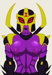 1girls 4_eyes alien alien_girl big_breasts black_lips black_lipstick blackarachnia breasts busty female female_only looking_at_viewer machine nipples nobleseven20 purple_body purple_nipples purple_skin red_eyes robot robot_girl simple_background solo solo_female transformers transformers_animated