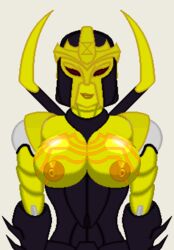 1girls alien alien_girl beast_wars big_breasts blackarachnia breasts busty female female_only looking_at_viewer machine nipples nobleseven20 robot robot_girl simple_background solo solo_female transformers yellow_breasts yellow_lips yellow_lipstick yellow_nipples