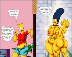 bart_simpson big_ass big_breasts bynshy chubby chubby_female chubby_male incest lisa_simpson marge_simpson mother_and_daughter the_simpsons yellow_body