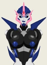 1girls alien alien_girl arcee big_breasts black_breasts blue_eyes blue_lips blue_lipstick blue_nipples busty female female_only looking_at_viewer machine nipples nobleseven20 pixel_art robot robot_girl simple_background solo solo_female transformers transformers_prime