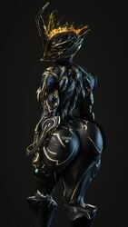 1girls 3d ass ember_(warframe) ember_prime female_focus female_only female_solo hourglass_figure humanoid monster monster_girl prime_warframe robot robot_girl solo_female three-quarter_view warframe wotm8h8