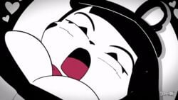 2d 2d_animation animated black_hair bonbon_(derpixon) bouncing_breasts cleavage derpixon female implied_sex mime mime_and_dash original_character sexually_suggestive