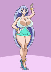 1girls art-2u big_breasts breasts cleavage curvy female female_only huge_breasts large_breasts my_hero_academia nejire_hado solo solo_female thick_thighs wide_hips