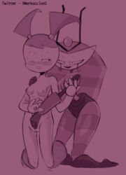 2girls female jenny_wakeman my_life_as_a_teenage_robot sketch smooth_skin vexus