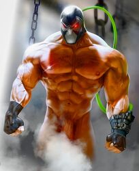 2020 abs armpit_hair bane black_gloves black_mask blurred_background body_hair censored_penis chains chest_hair clenched_fist clenched_fists clenched_hand clenched_hands dc fist glans gloves green_liquid half-erect high_resolution human human_focus human_only light looking_at_viewer male male_only mask mask_on_head masked masked_male mostly_nude muscle muscular muscular_arms muscular_male navel nipples pecs penis pipes pubes qai_san red_eyes solo solo_focus solo_male steam stomach_hair two_tone_clothing vein veiny_arms veiny_muscles veiny_penis villain white_mask