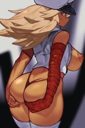 1girls big_breasts bubble_ass bubble_butt dark-skinned_female dark_skin guilty_gear presenting_ass presenting_butt presenting_hindquarters ramlethal_valentine solo wifemilkers