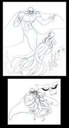 disney dontfapgirl evil_manta monochrome nipples sketch tagme the_little_mermaid