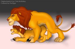 chris_mckinley disney feral feral_penetrated furry furry_only gay male male_only mufasa multiple_males sex simba tagme the_lion_king thetiger yaoi