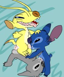 cum experiment_(species) gay interspecies lilo_and_stitch male male_only nude sex sparky sparky_(lilo_and_stitch) stitch tagme yaoi