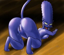 1girls anthro ass ass_up back_view bent_over breasts butt_crack cat cat_marge feline female female_only fur furry large_breasts looking_at_viewer looking_back marge_simpson nipples nude open_mouth pussy_juice roary solo tagme the_simpsons vulva wet wet_pussy