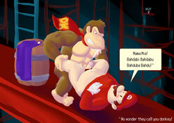 anal caesarcub color donkey_kong donkey_kong_(arcade) donkey_kong_(series) female gay human interspecies kong male mario mario_(series) multiple_males nintendo pauline straight_hair yaoi