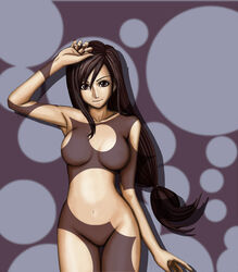 breasts brown_eyes brown_hair el_blanco female female_only final_fantasy final_fantasy_vii human long_hair midriff no_nipples no_pussy nude solo tifa_lockhart