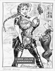 2009 julius_zimmerman lara_croft lara_croft_(classic) monochrome tagme tomb_raider