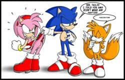 amy_rose angry anthro ass bent_over canine ccn chadthecartoonnut color dialogue dress dress_lift embarrassed enf english_text female fox fur furry furry_only hedgehog interspecies looking_at_another looking_back male mammal multiple_males nude sonic_(series) sonic_the_hedgehog standing tails text uncensored