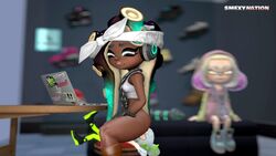 3d facesitting marie_(splatoon) marina_(splatoon) nintendo pearl_(splatoon) splatoon thick_thighs