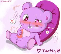 1boy anthro anus artist_name balls beaver character_name fapping handjob happy_tree_friends heart-shaped_pupils khopita male male_focus male_only masturbating masturbation mondo_media penis rubbing_penis toothy_(htf)