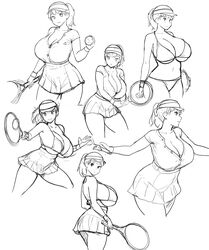 big_breasts character_study errorkazoo female huge_breasts monochrome rina_atherina_(errorkazoo) sketch solo