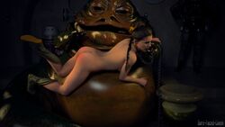 1boy 1girls 2boys 3d artist_name astromech_droid bare-faced-cheek belly big_belly boba_fett bondage boots breasts brown_hair carrie_fisher chained_collar chains collar dark_room domination droid duo female femsub fit fit_female footwear footwear_only half-closed_eyes human humansub hutt indoors jabba's_palace jabba_the_hutt leash light-skinned_female light_skin lips lipstick lying lying_on_person lying_on_stomach male maledom medium_breasts naked_boots naked_footwear naked_with_shoes_on nude nude_female open_mouth parted_lips ponytail princess_leia_organa r5-series_astromech_droid rape red_lipstick return_of_the_jedi robot sad shoes shoes_only sideboob slave_leia spank_marks spanking star_wars stomach straight submissive tatooine teeth tied_hair tongue voyeur