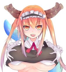 big_breasts miss_kobayashi's_dragon_maid motty orange_eyes solo_female tohru_(dragon_maid) underboob