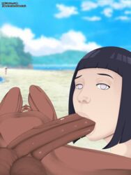 beach big_penis boruto:_naruto_next_generations cheating cheating_wife dark-skinned_male dark_skin hyuuga_hinata interracial looking_at_viewer masterhookhentai naruto naruto_(series) naruto_shippuden oral outdoors public raikage