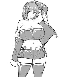 big_breasts errorkazoo female huge_breasts monochrome rina_atherina_(errorkazoo) sketch solo