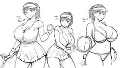 bikini character_study errorkazoo female monochrome rina_atherina_(errorkazoo) sketch solo tennis