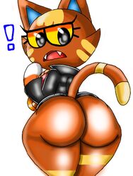 2021 animal_crossing anthro ass big_ass blazedscarf cat_humanoid feline furry katt_(animal_crossing) nintendo shortstack