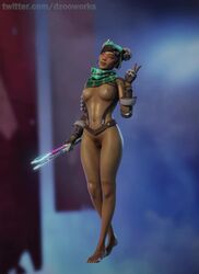 1girls 3d animated apex_legends ass big_breasts black_body blender breasts dark-skinned_female dark_skin dzooworks earrings eyelashes eyeshadow feet female highres hips legs lifeline_(apex_legends) mp4 no_sound nude partially_clothed pirate_queen_lifeline short_hair shorter_than_10_seconds tattoo thick_thighs turntable_(animation) vertical_video video video_games watermark wet wet_skin wide_hips