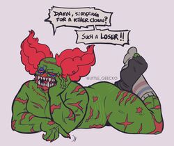 chunky claws fangs madness_combat male muscular_male naked nsfw_geecko nude nude_male scars socks_only stretch_marks thick_ass thick_thighs tricky_the_clown