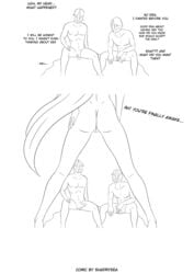 1girls 2boys abs ass black_lipstick blue_eyes breasts comic diana_(league_of_legends) doggy_style league_of_legends legs long_hair moon night pale-skinned_female pale_skin sex shadrysea white_hair