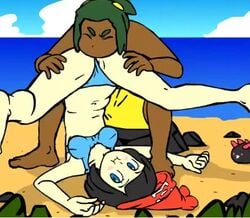 1boy1girl 1girls analingus animated anus ass asshole beach blush blushing bra butt butthole dark-skinned_male eyes_closed fellatio female hau_(pokemon) human legs legs_held_open legs_over_head legs_up licking licking_ass male mp4 no_sound open_smile oral oral_sex panties panties_aside pokemon pokemon_sm pokemon_usm public pussy pussy_peek pyukumuku selene_(pokemon) smile smiling spread_legs spreading sucking tagme underwear underwear_aside upside-down vagina video w.t.dinner