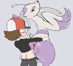 alternate_costume anthro anthro_penetrated anus ass bent_arm big_butt blush bodily_fluids bodyguard_position bored closed_eyes clothed clothing dizzytizzy duo female female_on_human female_penetrated from_behind_position genital_fluids hand_on_hip hilbert_(pokemon) human human_on_anthro human_penetrating human_penetrating_anthro interspecies larger_anthro larger_female larger_penetrated looking_at_another looking_at_partner looking_back looking_pleasured male male/female male_on_anthro male_penetrating male_penetrating_anthro male_penetrating_female mammal mienshao motion_lines mustela mustelid musteline narrowed_eyes nintendo open_mouth pants_down partially_clothed penetration penile penile_penetration penis_in_pussy pokémon_(species) poképhilia pokemon pussy_juice serious sex simple_background size_difference smaller_human smaller_male standing standing_sex stoat sweat tail_grab true_musteline vaginal_penetration video_games