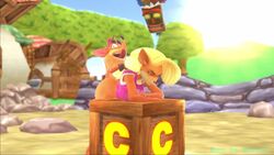 3d animated anthro ass bandicoot baron_von_meowsberg big_ass big_breasts blender blonde crash_(series) crash_bandicoot doggy_style furry furry_female furry_male game larger_female outdoors smaller_male sound tawna_bandicoot video voyeur