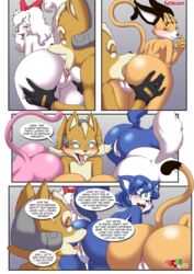 1boy anthro bbmbbf comic cunnilingus dialogue english_text fay_spaniel foursome fox's_best_birthday_party_ever!_(palcomix) fox_mccloud fur34 furry harem humanoid katt_monroe krystal miyu_lynx nintendo palcomix speech_bubble star_fox text