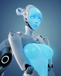 1girls 3d 3d_(artwork) areolae batesz blender blizzard_entertainment breasts echo_(overwatch) female female_only nipples overwatch robot solo