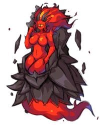 brimstone_elemental calamity_mod cyclops demon_horns horns monster_girl red_hair red_skin terraria