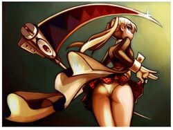 ass blonde_hair butt butt_crack lifting_skirt maka_albarn pantyshot solo solo_female solo_focus soul_eater soul_eater_evans upskirt