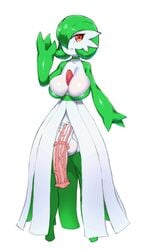 1futa animal_genitalia animal_penis anthro balls big_breasts breasts clothed clothing equine_penis futa_only futanari gardevoir horsecock huge_cock humanoid intersex large_breasts large_penis makinakid mostly_clothed nintendo penis pokémon_(species) pokemon pokemon_(species) pokemon_rse red_eyes slim_waist solo standing thighs veiny_penis