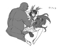 anal anal_sex black_and_white dark-skinned_male dark_skin disembodied_penis divine_sword_irelia double_penetration fat_man female gameplay_mechanics gangbang interracial irelia_xan league_of_legends male sex shuuko sketch threesome vaginal_penetration vaginal_sex