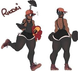 big_ass big_thighs dark-skinned_femboy dark-skinned_male dark_skin femboy lifting lifting_weights male male_only mitarashi muscular muscular_femboy muscular_thighs rhodri_(mitarashi) thick_thighs thunder_thighs wide_hips workout workout_clothes