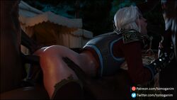 1girls 3boys 3d 3d_(artwork) alternate_costume anal anal_sex ass blowjob cd_projekt_red chainmail ciri clothed_sex dark-skinned_male dark_skin double_penetration fellatio female foursome green_eyes interracial light-skinned_female light_skin male oral pussy sex straight the_witcher the_witcher_(series) the_witcher_3:_wild_hunt tomoganim vaginal_penetration white_hair