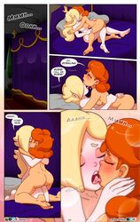 2girls areolae ass barefoot blonde_hair blush breasts brown_hair closed_eyes collaboration comic destikim deviantart_username dialogue english english_text feet female female_only furboz kissing looking_pleasured mario_(series) multiple_girls naked nintendo nipples nude open_mouth page_20 page_number passionate patreon_username princess_daisy princess_rosalina pussy romantic sex soles speech_bubble super_mario_bros. super_mario_galaxy text text_bubble toes twitter_username yuri