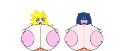 2girls alternate_breast_size hyper_breasts ketadune multiple_girls oppai panty_&_stocking_with_garterbelt panty_anarchy stocking_anarchy tagme white_background